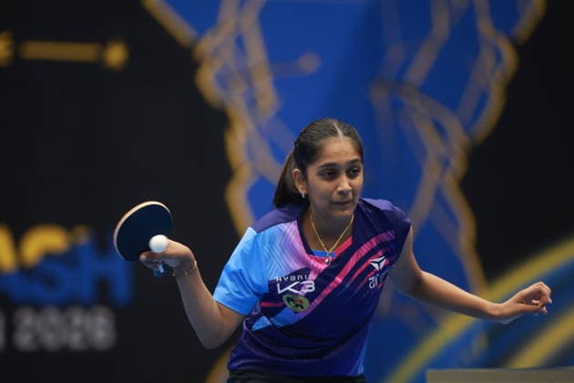 2026 WTT Europe Smash - Sweden - Qualifications Day 1 Divyanshi Bhowmick of India plays against Camille Lutz of France during the Women s Singles Qualifying Round 1 at the 2026 Europe Smash in Malmo, Sweden, on august 08, 2026. Malmo Sweden  Copyright: xRemyxGrosx originalFilename:gros-europesm260808_npsuP.jpg