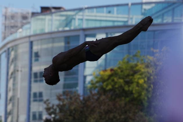 MenÕs High Diving, Andrea BARNABA from Italy at the European Aquatics Championships Paris 2026, Paris, August 08, 2026 .  Copyright: xGianxMattiaxD Alberto LaPressex