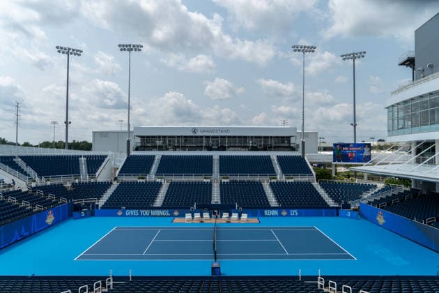 Cincinnati Open 2026 Grandstand Court is seen in preparation for the Red Bull BassLine Exposition at the Cincinnati Open in Mason, Ohio, on August 8, 2028. Mason United States  Copyright: xJasonxWhitmanx originalFilename:whitman-cincinna260808_npsiJ.jpg