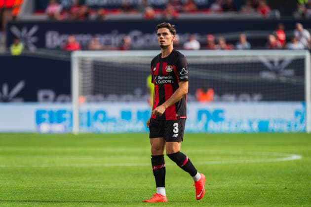 Neuzugang aus Neapel Miguel Guiterrez (Bayer 04 Leverkusen, 03) wird eingewechselt und schaut auf die Fankurve Bayer 04 Leverkusen vs. FC Sevilla, Fussball, Saisoneroeffnungspiel, Freundschaftsspiel, Saison 2026 27, 08.08.2026, DFL REGULATIONS PROHIBIT ANY USE OF PHOTOGRAPHS AS IMAGE SEQUENCES AND OR QUASI-VIDEO, Bayer 04 Leverkusen vs. FC Sevilla, Fussball, Saisoneroeffnungsspiel, Freundschaftsspiel, Saison 2026 27, 08.08.2026 Leverkusen *** New signing from Naples, Miguel Guiterrez of Bayer 04 Leverkusen 03, comes on as a substitute and looks toward the fan section. Bayer 04 Leverkusen vs. FC Sevilla, soccer, season opener, friendly match, 2026–27 season, August 8, 2026, DFL regulations prohibit any use of photographs as image sequences and or quasi-video, Bayer 04 Leverkusen vs. FC Sevilla, soccer, season opener, friendly match, 2026–27 season, August 8, 2026, Leverkusen Copyright: xEibner-Pressefoto LukasxBaldygax EP_LBA