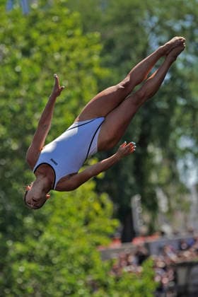 WomenÕs High Diving, Morgane HERCULANO from Switzerland at the European Aquatics Championships Paris 2026, Paris, August 08, 2026 .  Copyright: xGianxMattiaxD Alberto LaPressex