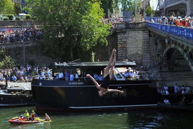 WomenÕs High Diving, from Italy at the European Aquatics Championships Paris 2026, Paris, August 08, 2026 .  Copyright: xGianxMattiaxD Alberto LaPressex