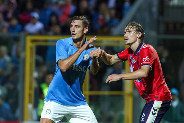 Napoli™s Lorenzo Lucca during the friendly match Napoli and Celta Vigo at the Teofilo Patini Stadium in Castel Di Sangro, Central Southern Italy - Saturday, August 08 , 2026. - Soccer .  Copyright: xAlessandroxGarofalo LaPressex