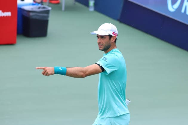ATP, Tennis Herren Masters 1000 National Bank Open Montreal 2026 - Round of 16 - Day 8 Nuno Borges of Portugal reacts during the Men™s round of 16 match against Luciano Darderi of Italy on day 8 of the ATP Masters 1000 National Bank Open at IGA Stadium. on August 8, 2026, in Montreal, Canada. (Photo by Horacio Zamora Eyepix Group) Copyright: xHoracioxZamorax xEyepixxGroupx HZ_08082026_194935