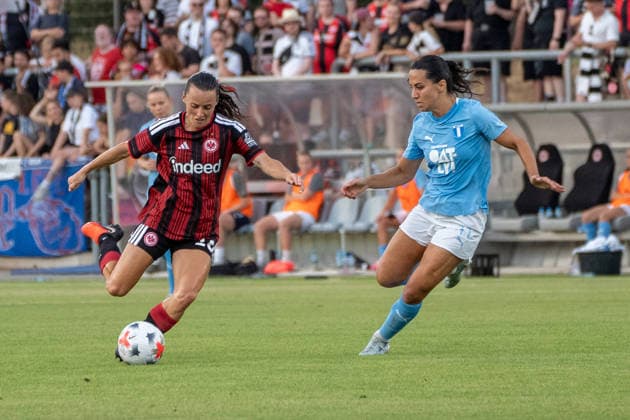 08.08.2026, xhfmx, Fussball UEFA WCLQ, Eintracht Frankfurt - Malmö FF v.l. Hayley Raso (Eintracht Frankfurt, 16) (DFL DFB REGULATIONS PROHIBIT ANY USE OF PHOTOGRAPHS as IMAGE SEQUENCES and or QUASI-VIDEO) Frankfurt *** August 8, 2026, xhfmx, Soccer UEFA WCLQ, Eintracht Frankfurt vs. Malmö FF, featuring Hayley Raso of Eintracht Frankfurt, 16 DFL DFB REGULATIONS PROHIBIT ANY USE OF PHOTOGRAPHS AS IMAGE SEQUENCES AND OR QUASI-VIDEO Frankfurt