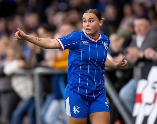 Fallon Connolly-Jackson of Rangers Women during UEFA Women s Champions League Qualifying Round Two Final match at Petershill Park, Glasgow. Ajax v Rangers Women - UEFA Women s Champions League Qualifying Round Two Final - Petershill Park, Glasgow, Lanarkshire, Scotland, UK - 08 Aug 2026Glasgow Petershill Park Lanarkshire, Scotland United Kingdom EDITORIAL USE ONLY  Copyright: xRangersxFC Shutterstockx 17057281au