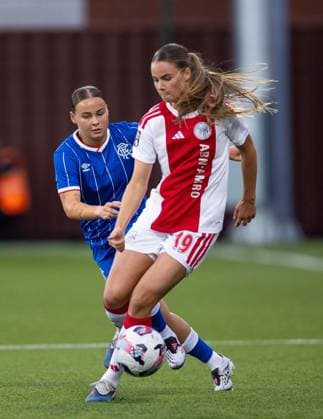 Fallon Connolly-Jackson of Rangers Women during UEFA Women s Champions League Qualifying Round Two Final match at Petershill Park, Glasgow. Ajax v Rangers Women - UEFA Women s Champions League Qualifying Round Two Final - Petershill Park, Glasgow, Lanarkshire, Scotland, UK - 08 Aug 2026Glasgow Petershill Park Lanarkshire, Scotland United Kingdom EDITORIAL USE ONLY  Copyright: xRangersxFC Shutterstockx 17057281av