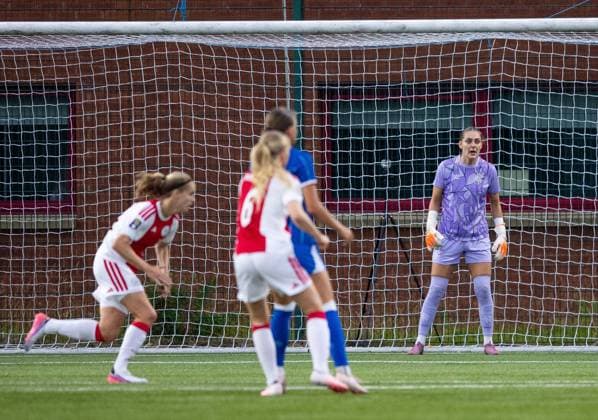 during UEFA Women s Champions League Qualifying Round Two Final match at Petershill Park, Glasgow. Ajax v Rangers Women - UEFA Women s Champions League Qualifying Round Two Final - Petershill Park, Glasgow, Lanarkshire, Scotland, UK - 08 Aug 2026Glasgow Petershill Park Lanarkshire, Scotland United Kingdom EDITORIAL USE ONLY  Copyright: xRangersxFC Shutterstockx 17057281ax