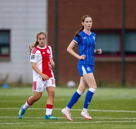 May Cruft of Rangers Women during UEFA Women s Champions League Qualifying Round Two Final match at Petershill Park, Glasgow. Ajax v Rangers Women - UEFA Women s Champions League Qualifying Round Two Final - Petershill Park, Glasgow, Lanarkshire, Scotland, UK - 08 Aug 2026Glasgow Petershill Park Lanarkshire, Scotland United Kingdom EDITORIAL USE ONLY  Copyright: xRangersxFC Shutterstockx 17057281bh