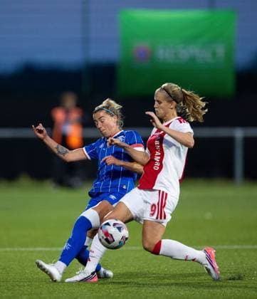 during UEFA Women s Champions League Qualifying Round Two Final match at Petershill Park, Glasgow. Ajax v Rangers Women - UEFA Women s Champions League Qualifying Round Two Final - Petershill Park, Glasgow, Lanarkshire, Scotland, UK - 08 Aug 2026Glasgow Petershill Park Lanarkshire, Scotland United Kingdom EDITORIAL USE ONLY  Copyright: xRangersxFC Shutterstockx 17057281bd