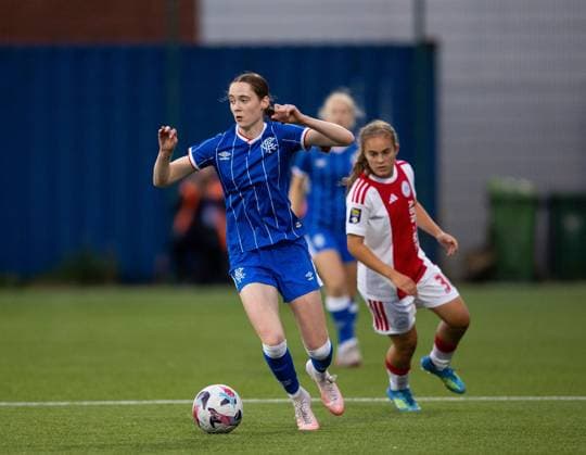 May Cruft of Rangers Women during UEFA Women s Champions League Qualifying Round Two Final match at Petershill Park, Glasgow. Ajax v Rangers Women - UEFA Women s Champions League Qualifying Round Two Final - Petershill Park, Glasgow, Lanarkshire, Scotland, UK - 08 Aug 2026Glasgow Petershill Park Lanarkshire, Scotland United Kingdom EDITORIAL USE ONLY  Copyright: xRangersxFC Shutterstockx 17057281bv