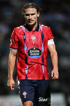 RECORD DATE NOT STATED 8th August 2026, Stadio Teofilo Patini, Castel di Sangro, Italy; Friendly Football; Napoli versus Celta Vigo; Carl Starfelt of Real Club Celta de Vigo DomenicoxCippitelli