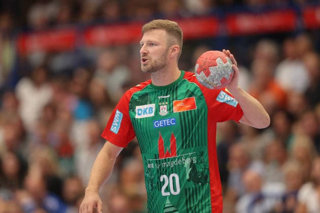 08.08.2026, xtgx, Handball Turnier, SC Magdeburg - SC DHfK Leipzig emspor, v.l. Philipp Weber (Magdeburg, 20) Lößnitz *** August 8, 2026, xtgx, Handball Tournament, SC Magdeburg vs. SC DHfK Leipzig emspor, from left: Philipp Weber (Magdeburg), 20 Lößnitz