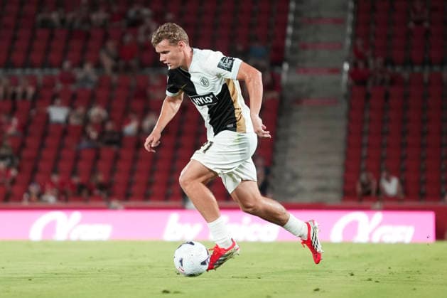 ESP: RCD Mallorca vs Elversberg Pre Season match 2026 2027 Lasse Gunther of Elversberg during Pre Season match between RCD Mallorca and Elversberg played at Estadio de Son Moix, on August 08, 2026 Palma de Mallorca, Spain. Palma de Mallorca Spain Football *** ESP RCD Mallorca vs. Elversberg, 2026–2027 Preseason Match: Lasse Gunther of Elversberg during the preseason match between RCD Mallorca and Elversberg, played at Estadio de Son Moix on August 8, 2026, in Palma de Mallorca, Spain. Palma de Mallorca, Spain. Soccer Copyright: xNandoxTorresx