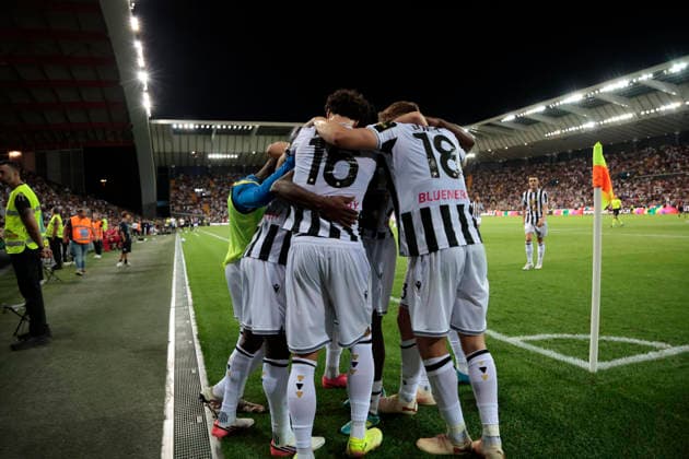 August 8, 2026, Udine, Italy, Italy: UDINESE S VAKOUN BAYO celebrates after scoring a goal during the FVG Cup match between Udinese Calcio vs Nottingham Forest Football Club at the Bluenergy Stadium in Udine, Italy, 08 August 2026. Udine Italy - ZUMAr199 20260808_zsp_r199_101 Copyright: xMattiaxRadonix
