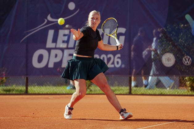 Leipzig Open 2026 - W75 Leipzig - Finale: Aneta Kucmova (CZE) Aneta Laboutkova (CZE) - Rasheeda McAdoo (USA) Sapfo Sakellaridi (GRE) Aneta Laboutkova (CZE) spielt eine Vorhand am 08.08.2026 im Leipziger Tennisclub 1990 e.V., Leipzig (Sachsen) Leipzig Leipziger Tennisclub 1990 e.V. Sachsen Deutschland *** Leipzig Open 2026 W75 Leipzig Final: Aneta Kucmova (CZE), Aneta Laboutkova (CZE), Rasheeda McAdoo (USA), Sapfo Sakellaridi (GRE). Aneta Laboutkova (CZE) hits a forehand on August 8, 2026, at the Leipzig Tennis Club 1990 e.V., Leipzig, Saxony, Leipzig, Leipzig Tennis Club 1990 e.V., Saxony, Germany
