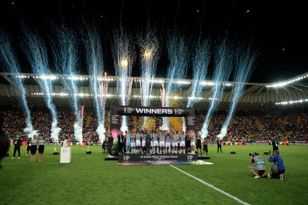 August 8, 2026, Udine, Italy, Italy: Udinese celebrations during the FVG Cup match between Udinese Calcio vs Nottingham Forest Football Club at the Bluenergy Stadium in Udine, Italy, 08 August 2026. Udine Italy - ZUMAr199 20260808_zsp_r199_124 Copyright: xMattiaxRadonix