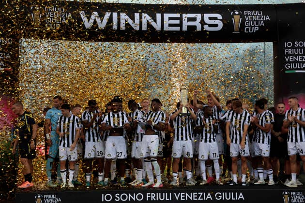 August 8, 2026, Udine, Italy, Italy: Udinese celebrations during the FVG Cup match between Udinese Calcio vs Nottingham Forest Football Club at the Bluenergy Stadium in Udine, Italy, 08 August 2026. Udine Italy - ZUMAr199 20260808_zsp_r199_132 Copyright: xMattiaxRadonix
