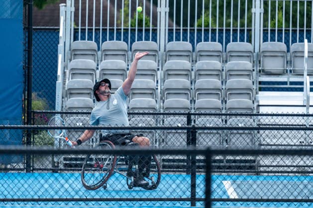 Cincinnati Open: Gael Monfils A wheelchair tennis athlete is seen at the Cincinnati Open in Mason, Ohio, on August 8, 2028. Mason United States  Copyright: xJasonxWhitmanx originalFilename:whitman-cincinna260808_npmMm.jpg