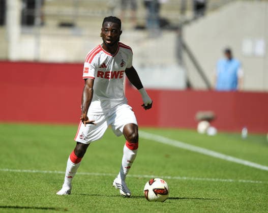08.08.2026, xophax, Fussball 1.Bundesliga, 1.FC Koeln Testspiel im Rhein Energie Stadion in Köln . 1.FC Köln gegen Real Sociedad San Sebastian. Gideon Mensah ( 1.FC Köln ) . Köln Cologne *** August 8, 2026, xophax, Soccer, Bundesliga 1, 1. FC Köln Friendly Match at Rhein Energie Stadium in Cologne: 1. FC Köln vs. Real Sociedad San Sebastián, Gideon Mensah, 1. FC Köln, Cologne