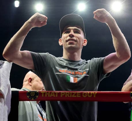 Zuffa Boxing 10, 3Arena, Dublin 8 8 2026 Stevie McKenna celebrates after the fight Stevie McKenna celebrates after the fight 8 8 2026  Copyright: xx NE1L5474