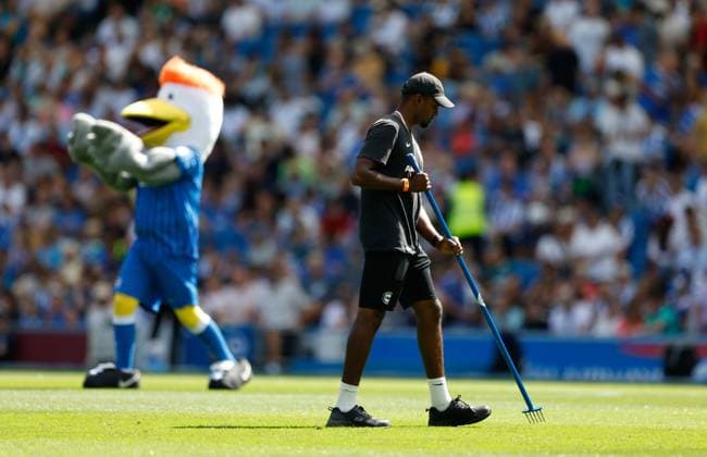 of Brighton and Hove Albion Brighton and Hove Albion s ground staff Brighton and Hove Albion v Roma, Pre Season Friendly, Football, American Express Community Stadium, Brighton, UK - 08 Aug 2026Brighton American Express Community Stadi United Kingdom EDITORIAL USE ONLY No use with unauthorised audio, video, data, fixture lists, club league logos or live services. Online in-match use limited to 120 images, no video emulation. No use in betting, games or single club league player publications.  Copyright: xMattxImpey Shutterstockx 17050873ec