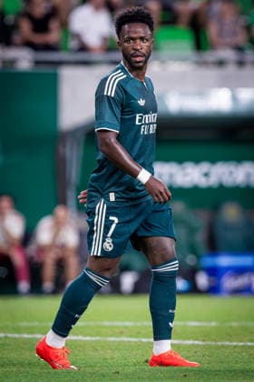 Fußball, Testspiel, Ferencvaros Budapest -Real Madrid FERENCVAROS - REAL MADRID Vinicius Junior Vini Jr of Real during the FIFA friendly football match between Ferencvaros and Ream Madrid CF at the Ferencvaros stadium (Groupama arena). Budapest, Hungary, August 08, 2026. Photo by Branislav Racko Copyright: xx 080A9820