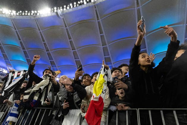 SOCCER JUVENTUS INTER, Juventus fans post game during the soccer exhibition match between Juventus and Inter Milan at Optus Stadium in Perth, Saturday, August, 8, 2026. ( NO ARCHIVING PERTH WESTERN AUSTRALIA AUSTRALIA  Copyright: xINGOxBURKHARDTx 20260809160344905322