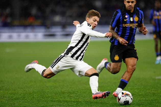 SOCCER JUVENTUS INTER, Inters Conceicao Francisco Fernandes Da 7 goes for kick during the soccer exhibition match between Juventus and Inter Milan at Optus Stadium in Perth, Saturday, August, 8, 2026. ( NO ARCHIVING PERTH WESTERN AUSTRALIA AUSTRALIA  Copyright: xINGOxBURKHARDTx 20260809118560110093