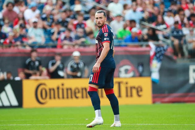 FOXBOROUGH, MA - AUGUST 08: Jack Harrison 11 of the New England Revolution makes his debut on the field during a match between the New England Revolution and Houston Dynamo FC on August 8, 2026 at Gillette Stadium in Foxborough, Massachusetts. (Photo by Summer Lamont Icon Sportswire) SOCCER: AUG 08 MLS, Fussball Herren, USA New England Revolution vs Houston Dynamo FC EDITORIAL USE ONLY Icon260808006