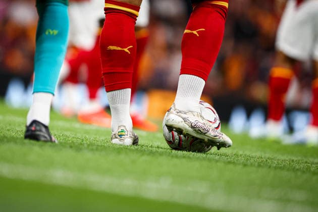 Galatasaray vs Villarreal CF friendly match Ball detail after the foul during the match. Galatasaray and Villarreal CF faced each other during friendly match. The match took place Ali Sami Yen Rams Park Stadium on August 8th, 2026. Istanbul Istanbul Turkey Copyright: xBurakxBasturkx