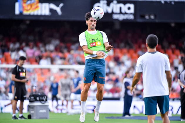 ESP: Valencia CF v Newcastle CF Pre Season match 2026 2027 Jesus Vazquez of Valencia during Pre Season match between Valencia CF VS Newcastle played at Estadio Mestalla, Valencia on August 08, 2026 Valencia, Spain. Valencia Spain Football *** ESP Valencia CF vs. Newcastle CF, 2026–2027 Preseason Match: Jesús Vázquez of Valencia during the preseason match between Valencia CF and Newcastle CF played at Mestalla Stadium, Valencia, on August 8, 2026. Valencia, Spain. Valencia, Spain. Soccer Copyright: xLeopoldxSoglox