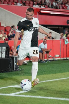 ESP: RCD Mallorca vs Elversberg Pre Season match 2026 2027 Lucas Sirch of Elversberg during Pre Season match between RCD Mallorca and Elversberg played at Estadio de Son Moix, on August 08, 2026 Palma de Mallorca, Spain. Palma de Mallorca Spain Football *** ESP RCD Mallorca vs. Elversberg, 2026–2027 Preseason Match: Lucas Sirch of Elversberg during the preseason match between RCD Mallorca and Elversberg, played at Estadio de Son Moix on August 8, 2026, in Palma de Mallorca, Spain. Palma de Mallorca, Spain. Soccer Copyright: xNandoxTorresx