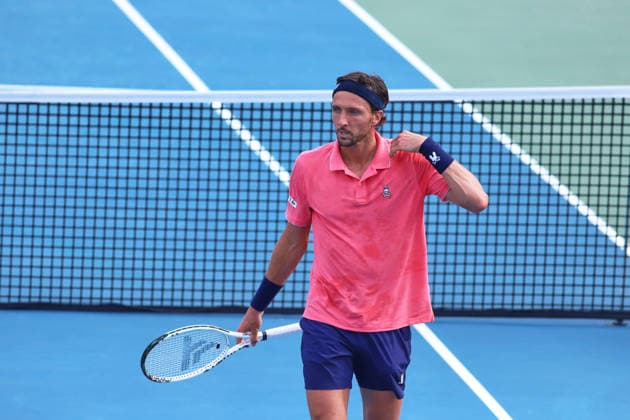 ATP, Tennis Herren Masters 1000 National Bank Open Montreal 2026 - Round of 16 - Day 8 Arthur Rinderknech of France reacts during the Men™s round of 16 match against Brandon Nakashima of United States on day 8 of the ATP Masters 1000 National Bank Open at IGA Stadium. on August 8, 2026, in Montreal, Canada. (Photo by Horacio Zamora Eyepix Group) Copyright: xHoracioxZamorax xEyepixxGroupx HZ_08082026_195079