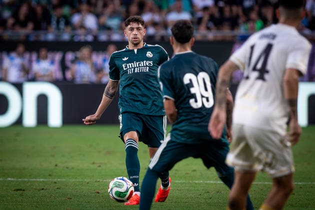 Fußball, Testspiel, Ferencvaros Budapest -Real Madrid FERENCVAROS - REAL MADRID Federico Valverde of Real during the FIFA friendly football match between Ferencvaros and Ream Madrid CF at the Ferencvaros stadium (Groupama arena). Budapest, Hungary, August 08, 2026. Photo by Branislav Racko Copyright: xx 080A8677