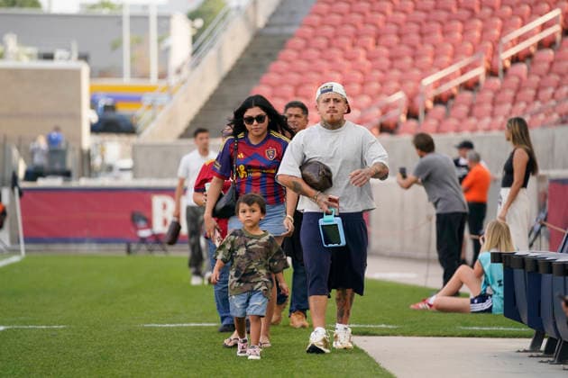 SANDY, UT - AUGUST 08: Diego Luna 10 of Real Salt Lake arrives prior to the Leagues Cup Phase One match between Atlante FC and Real Salt Lake on August 8, 2026 at America First Field in Sandy, UT. (Photo by Aaron Baker Icon Sportswire) SOCCER: AUG 08 Leagues Cup Salt Lake vs Atlante EDITORIAL USE ONLY Icon260808005