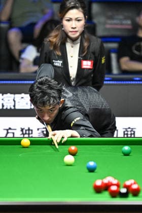 TAIYUAN, CHINA - AUGUST 08: Wu Yize of China plays a shot in the first round match against Yao Pengcheng of China on day 1 of the 2026 World Snooker Tour China Open at Taiyuan Binhe Sports Center on August 8, 2026 in Taiyuan, Shanxi Province of China.  Copyright: xChinaxNewsxServicex 111658929259