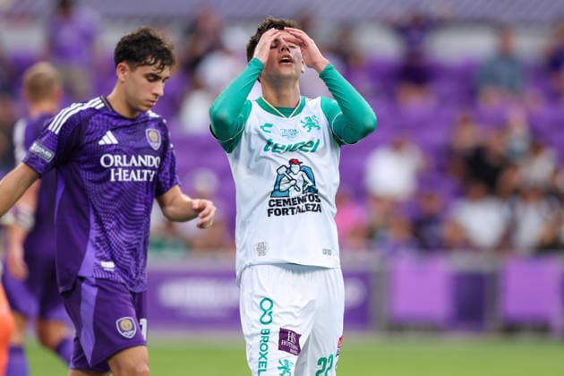 August 8, 2026, Orlando, Florida, USA: LeoÂ³n midfielder SEBASTIAN SANTOS (22) reacts after a play against Orlando City SC. Orlando City SC hosted Leon in a Leagues Cup march at Inter.Co Stadium in Orlando, FL. Soccer 2026: Leon 2:1 Orlando City SC  - ZUMAm299 20260808_znp_m299_002 Copyright: xTaylorxMcFeex