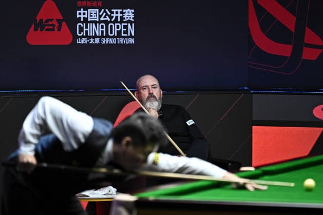 TAIYUAN, CHINA - AUGUST 08: Mark Williams of Wales reacts in the first round match against Zhou Yuelong of China on day 1 of the 2026 World Snooker Tour China Open at Taiyuan Binhe Sports Center on August 8, 2026 in Taiyuan, Shanxi Province of China.  Copyright: xChinaxNewsxServicex 111658816491
