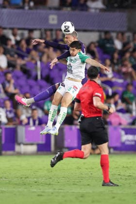 August 8, 2026, Orlando, Florida, USA: Orlando City SC defender IAGO TEODORO DA SILVA NOGUEIRA (57) heads the ball during a match against Leon. Orlando City SC hosted Leon in a Leagues Cup march at Inter.Co Stadium in Orlando, FL. Orlando USA - ZUMAm299 20260808_znp_m299_022 Copyright: xTaylorxMcFeex