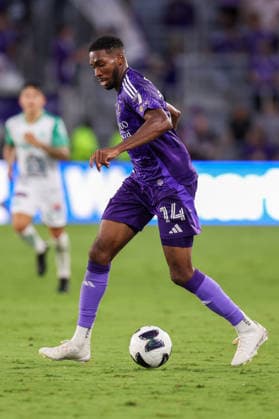 August 8, 2026, Orlando, Florida, USA: Orlando City SC midfielder TYRESE SPICER (14) dribbles the ball against Leon. Orlando City SC hosted Leon in a Leagues Cup march at Inter.Co Stadium in Orlando, FL. Orlando USA - ZUMAm299 20260808_znp_m299_023 Copyright: xTaylorxMcFeex