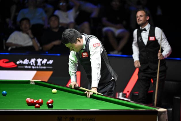TAIYUAN, CHINA - AUGUST 08: Ding Junhui of China reacts in the first round match against David Gilbert of England on day 1 of the 2026 World Snooker Tour China Open at Taiyuan Binhe Sports Center on August 8, 2026 in Taiyuan, Shanxi Province of China.  Copyright: xChinaxNewsxServicex 111658816879
