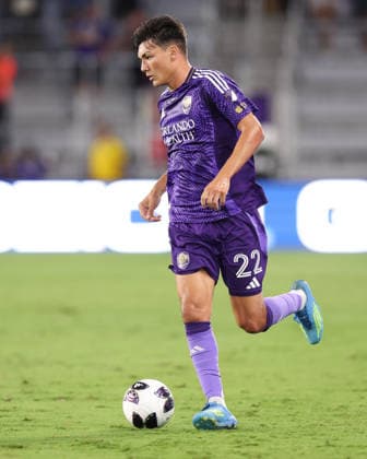 August 8, 2026, Orlando, Florida, USA: Orlando City SC forward JUSTIN ELLIS (22) controls the ball during a match against Leon. Orlando City SC hosted Leon in a Leagues Cup march at Inter.Co Stadium in Orlando, FL. Soccer 2026: Leon 2:1 Orlando City SC  - ZUMAm299 20260808_znp_m299_029 Copyright: xTaylorxMcFeex