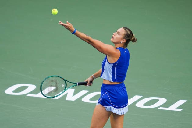 National Bank Open 2026 - Day 8 TORONTO, CANADA - AUGUST 8 : Aryna Sabalenka in action against Ekaterina Alexandrova in the round of 16 during the WTA, Tennis Damen 1000 National Bank Open in Toronto, Ontario, Canada on August 8, 2026. Mert Alper Dervis Anadolu Ontario Canada. Editorial use only. Please get in touch for any other usage.  Copyright: x2026xAnadoluxMertxAlperxDervisx