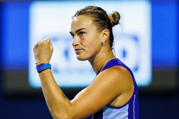 August 8, 2026, Toronto, On, Canada: Aryna Sabalenka reacts during a match against Ekaterina Alexandrova during round of 16 National Bank Open Tennis action in Toronto, on Saturday, Aug. 8, 2026. Canada News - August 8, 2026  - ZUMAc35_ 20260808_zaf_c35_143 Copyright: xKeitoxNewmanx