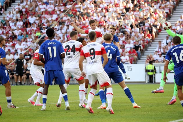 08.08.26 VfB Stuttgart - FC Everton Deutschland, Stuttgart, 08.08.2026, Fussball, Bundesliga, Saison 2026 2027, Testspiel, VfB Stuttgart - FC Everton: Ramon Hendriks (VfB Stuttgart); Tor 2:0 Hendriks. *** August 8, 2026 VfB Stuttgart vs. Everton Germany, Stuttgart, August 8, 2026, Soccer, Bundesliga, 2026–2027 Season, Friendly Match, VfB Stuttgart vs. Everton, Ramon Hendriks, VfB Stuttgart Goal 2–0, Hendriks