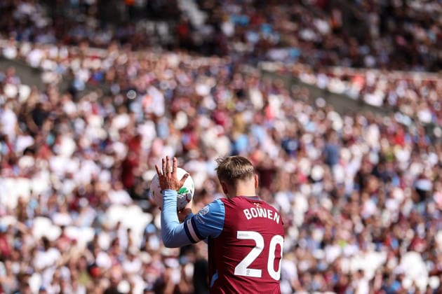 West Ham United v Portsmouth 08 August 2026, London - Carabao Cup - First Round - West Ham United v Portsmouth - Jarrod Bowen of West Ham United - Photo: Jacques Feeney Offside. London UK *** West Ham United gegen Portsmouth, 8. August 2026, London, Carabao Cup, 1. Runde: West Ham United gegen Portsmouth. Jarrod Bowen von West Ham United. Foto: Jacques Feeney. Abseits. London, Großbritannien  Copyright: xJacquesxFeeneyx xOffsidexOffside