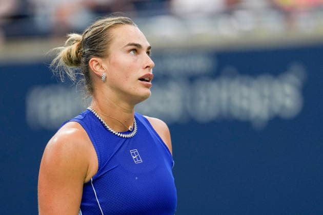 WTA, Tennis Damen Masters 1000 National Bank Open Toronto 2026 - Round of 16 - Day 8 Aryna Sabalenka of Belarus reacts during the Women™s Singles round of 16 match against Yekaterina Aleksandrova of Russia on day 8 of the WTA Masters 1000 National Bank Open at Sobeys Stadium on August 8, 2026, in Toronto, Canada. (Photo by Leonardo Ramirez Eyepix Group) Copyright: xLeonardoxRamirezx xEyepixxGroupx LR_08082026_09393