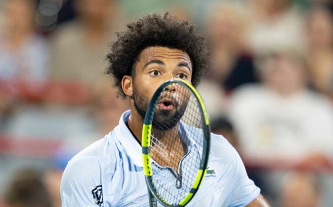 August 8, 2026, Montreal, Pq, Canada: Arthur Fils of France reacts during his match against Cameron Norrie of Great Britain during round of sixteen tennis action at the National Bank Open in Montreal on Saturday, Aug. 8, 2026. Canada News - August 8, 2026  - ZUMAc35_ 20260808_zaf_c35_174 Copyright: xChristinnexMuschix