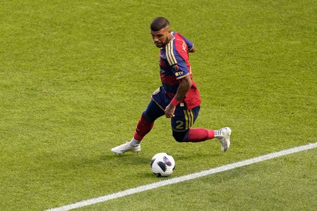 SANDY, UT - AUGUST 08: DeAndre Yedlin 2 of Real Salt Lake controls the ball during the Leagues Cup Phase One match between Atlante FC and Real Salt Lake on August 8, 2026 at America First Field in Sandy, UT. (Photo by Aaron Baker Icon Sportswire) SOCCER: AUG 08 Leagues Cup Salt Lake vs Atlante EDITORIAL USE ONLY Icon260808018